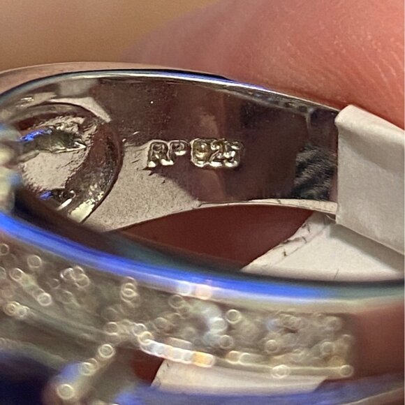 Ring Size 9.5 Tourmaline and CZ Sterling Silver 925 RP Women Semi-Precious Stone - Picture 7 of 9